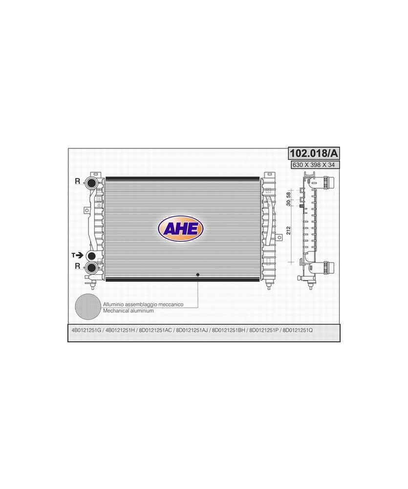 RADIATORE 632X398X34 A4/A6-PASSAT-SUPERB