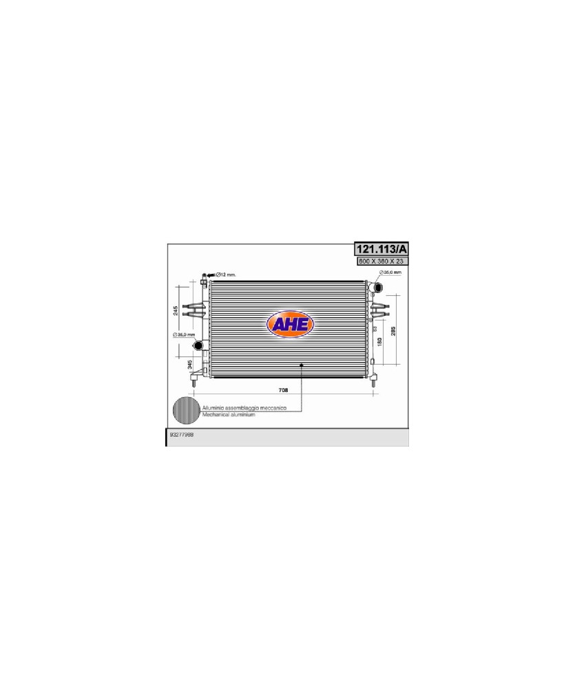 RADIATORE 600X378X23 ASTRA/ZAFIRA