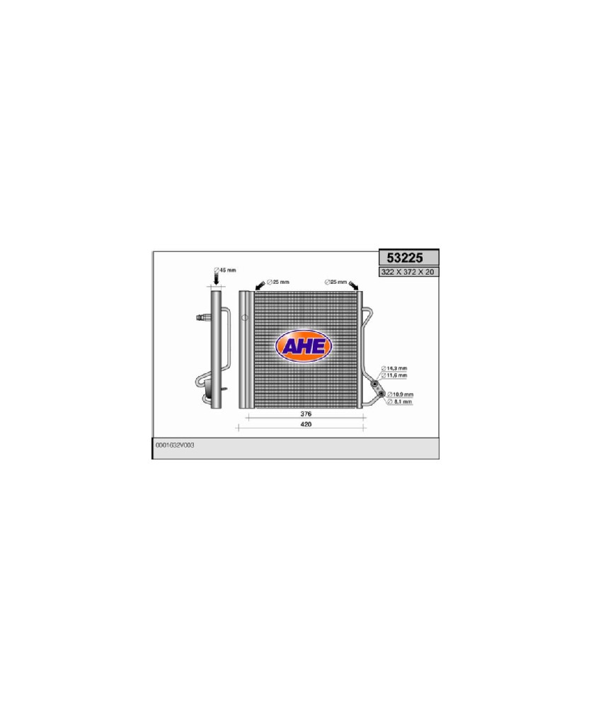 CONDENSATORE CLIMATIZZATORE 322X372X20 CROSSBLADE/CITY COUPE/CABRIO