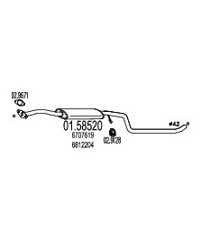 SILENZIATORE CENTRALE                ESCORT 1.3I VAN CAT 92