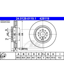 DISCO FRENO ANTERIORE 147-156-GTV-SPIDER MOTORI 3.0 3.2