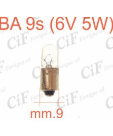 LAMPADINA BA 9S (6V 5W) LUCE POSIZIONE A