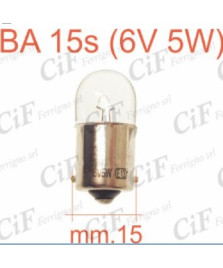 LAMPADINA BA 15S (6V 5W) LUCE POSIZIONE