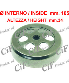 CAMPANA FRIZIONE D.MM.105 MOT.MINARELLI  YAMAHA-APRILIA-ITALJET-MALAGUTI-MBK 50