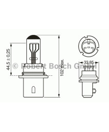 LAMPADA 12V 65/45W HB1 TIPO ZOCCOLO P29T