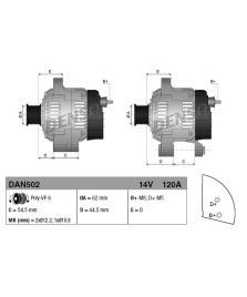 ALTERNATORE AR 145 / 146 / 147 / FI PUNT ORIGINALE JTD 120A