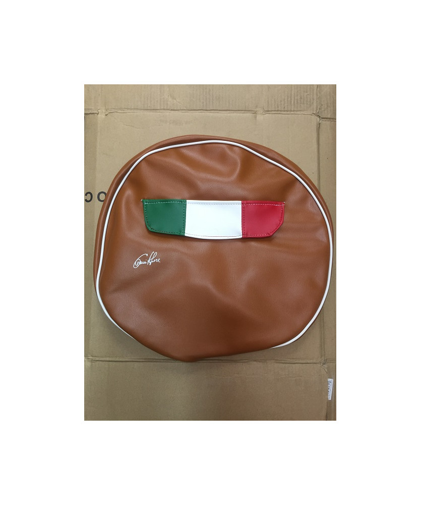 COPRIRUOTA C/BORSA MARRONE RUOTA 10 CON  FASCIA TRICOLORE  VESPA