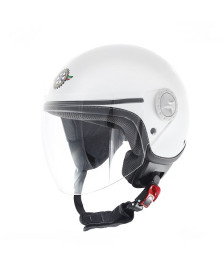 CASCO DEMI JET COLORE BIANCO TAGLIA L    CON VISIERA ANTIGRAFFIO