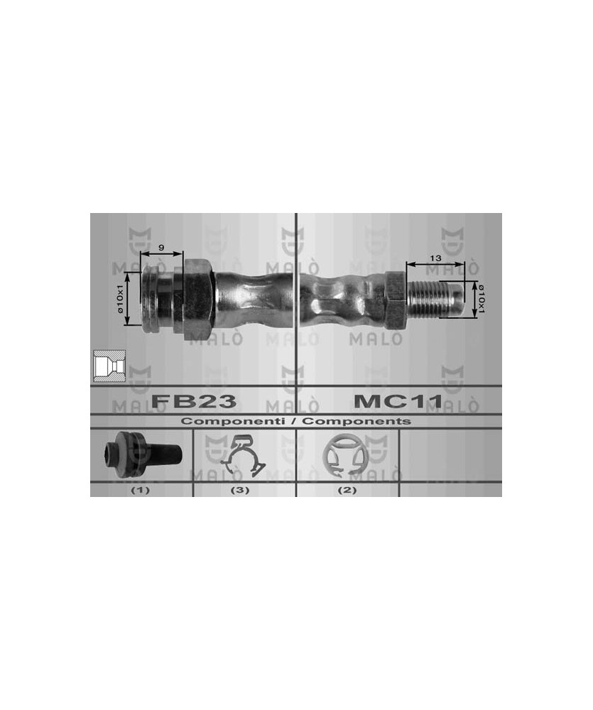 TUBO FRENO ANTERIORE TIPO 1.1/1.4/1.6/1.7/1.8/1.9/2.0-TEMPRA-DEDRA 1.6