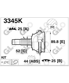 KIT GIUNTO OMOC LATO RUOTA -A.R.      MAREA-SW 1.6 16V ABS