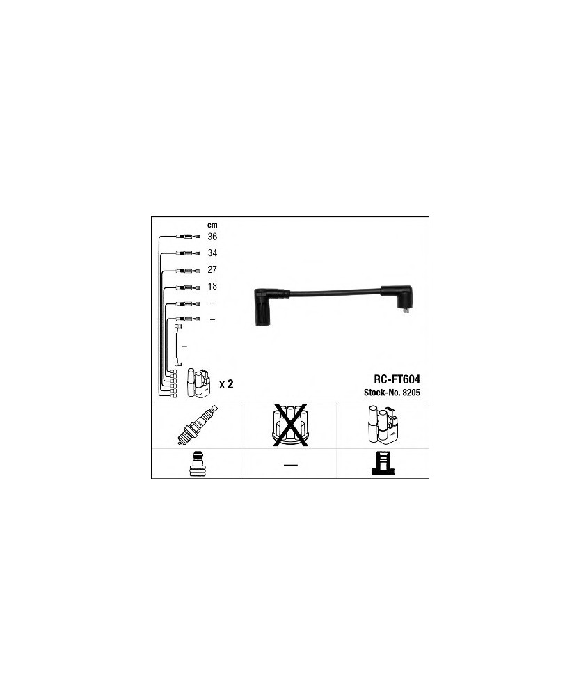 SERIE CAVI ACCENSIONE CANDELE           500 900CC