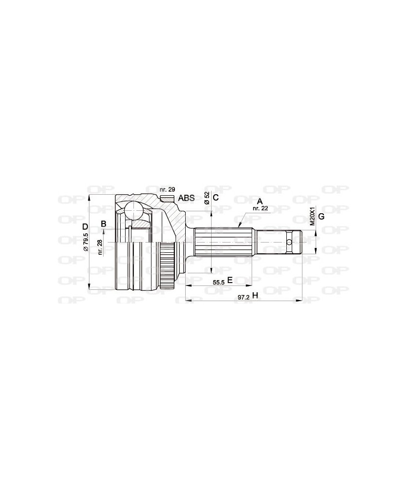 KIT GIUNTO LATO RUOTA ASTRA G ABS       CORSA B/C MERIVA TIGRA