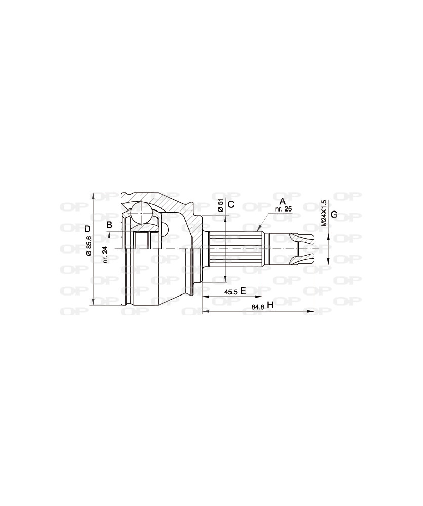 KIT GIUNTO L.RUOTA  PUNTO 1 9 JTD     YPSILON 1.3 MJ