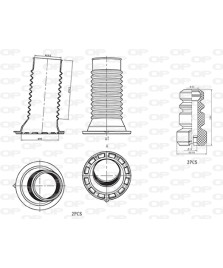 KIT PARAPOLVERE (2 TAMPONI + 2 CUFFIE)   ANTERIORE YARIS TT 1 3/1 4 D   05