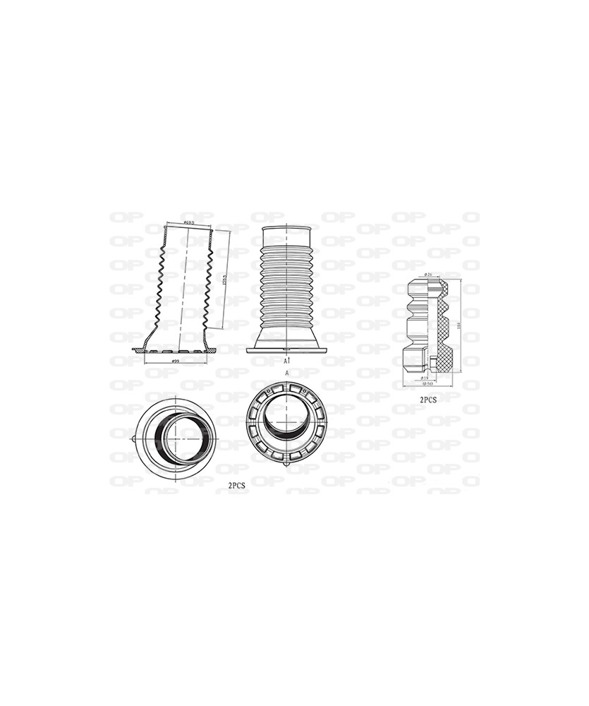 KIT PARAPOLVERE (2 TAMPONI + 2 CUFFIE)   ANTERIORE YARIS TT 1 3/1 4 D   05