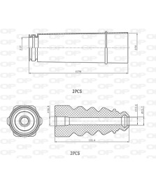 KIT PARAPOLVERE (2 TAMPONI + 2 CUFFIE)   POST.PASSAT VOLKSWAGEN TOURAN