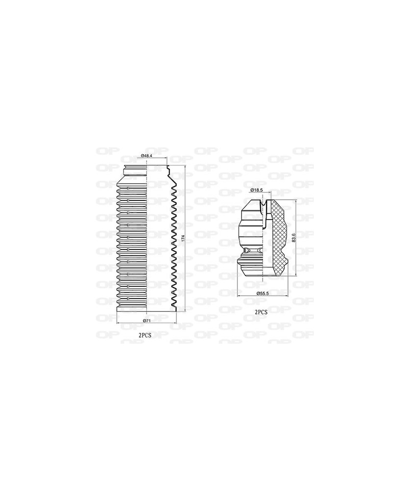 KIT PARAPOLVERE (2 TAMPONI + 2 CUFFIE)   VOLKSWAGEN POLO  95