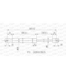 MOLLA A GAS OP BILATERALE                 UNO 82 89 L600 410N