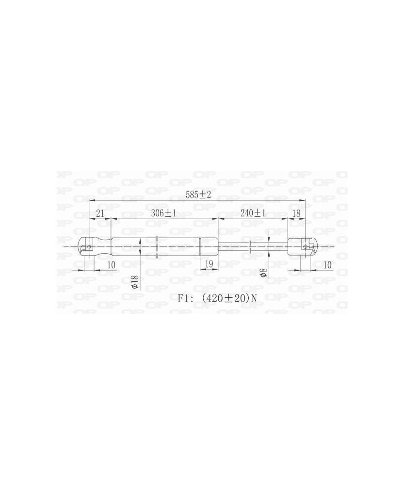 MOLLA A GAS OP BILATERALE                 UNO 82 89 L600 410N