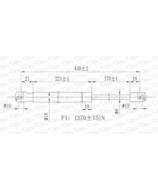 MOLLA A GAS BILATERALE PORTELLONE        POSTERIORE  YARIS 06