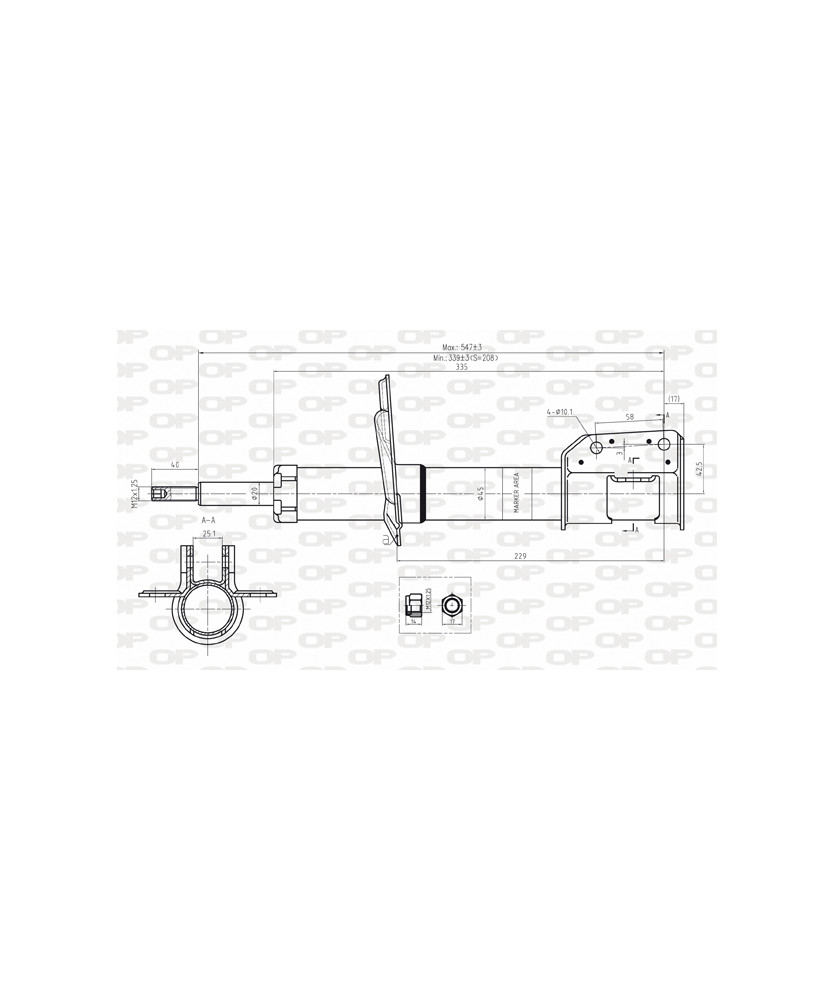 AMMORTIZZATORE ANTERIORE  PUNTO     188 DAL99-2012 CIL.1.2-1.3 JTD DX/SX