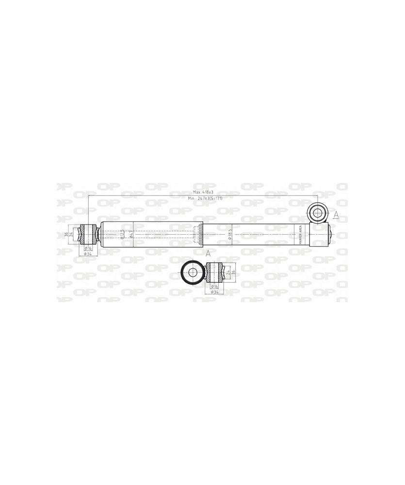 AMMORTIZZATORE POSTERIORE  PANDA     750  Y10 A GAS