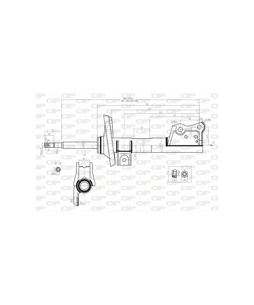 AMMORTIZZATORE ANTERIORE CLASSE A140/1701997-- 2004