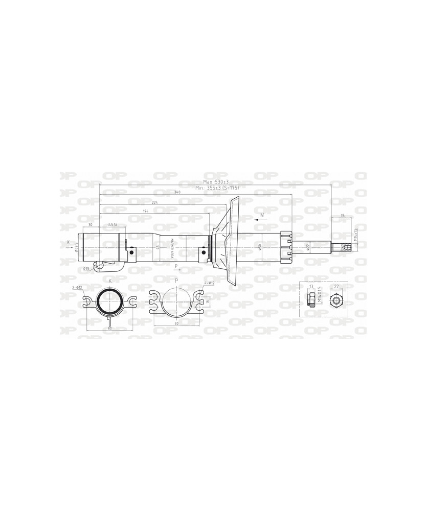 AMMORTIZZATORE ANTERIORE A3 (8L1)  :   I (1M2)  : OCTAVIA I (1U2)  OCTA