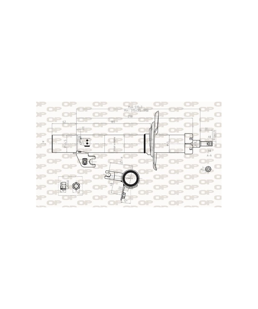 AMMORTIZZATORE ANT.SX C1 (PM_  PN_)  C1    PEUT: 107  108  : AYGO (_B1_