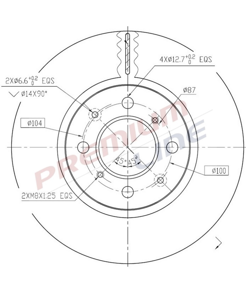 DISCO FRENO  CIVIC- 214 216 21 8 220 414 416 420 D.261 5 V