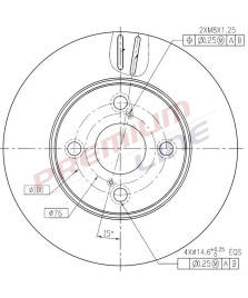 DISCO FRENO  COROLLA DIAMETRO 255  ANTERIORE VENTILATO