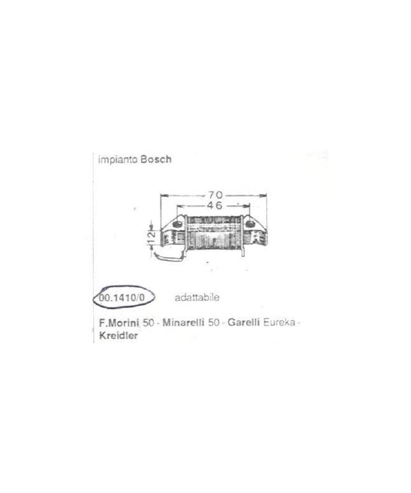 BOBINA ILLUMINAZIONE IMP.BOSCH MINARELLI F.MORINI-GARELLI EUREKA-KREIDLER