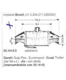 BOBINA ALTA TENSIONE IMP.BOSCH GARELLI   GULP-FLEX-GUZZI TROTTER-JLO.2204211029