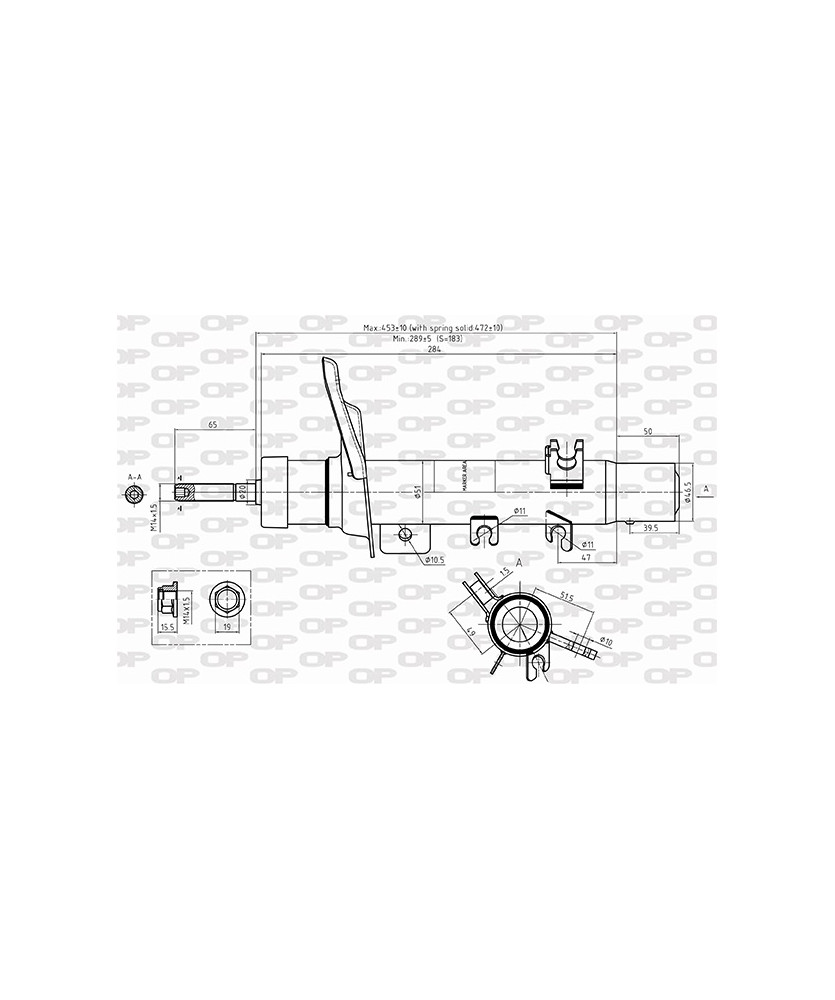 AMMORTIZZATORE ANTERIORE SX 208 I