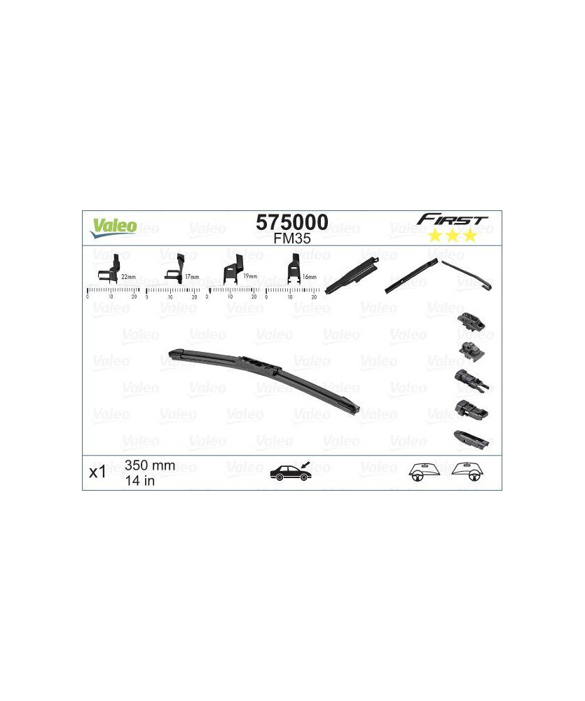 SPAZZOLA TERGI FLAT TICONNECTION 350mm