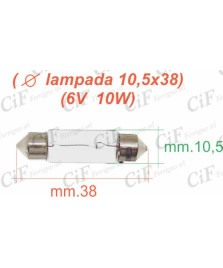 LAMPADINA A SILURO 6V 10W  10 5X38