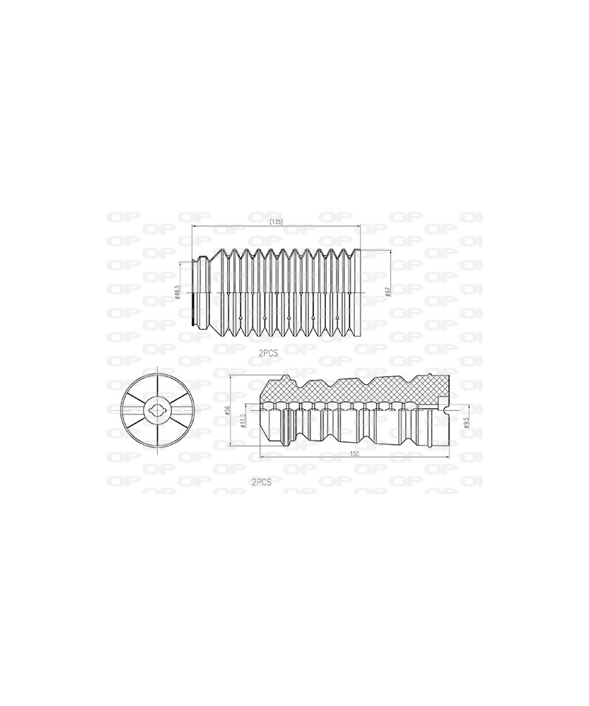 KIT PARAPOLVERE (2 TAMPONI + 2 CUFFIE)    GOLF II/III + / VARI MOD. ANT