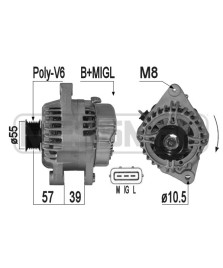 ALTERN.  YARIS (CP10) 12V-90A      PULEGGIA POLY V6