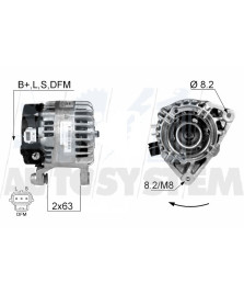 ALTERNATORE  FOCUS 90A 12V.           FOCUS KW66-CV.90 1.8 TD.