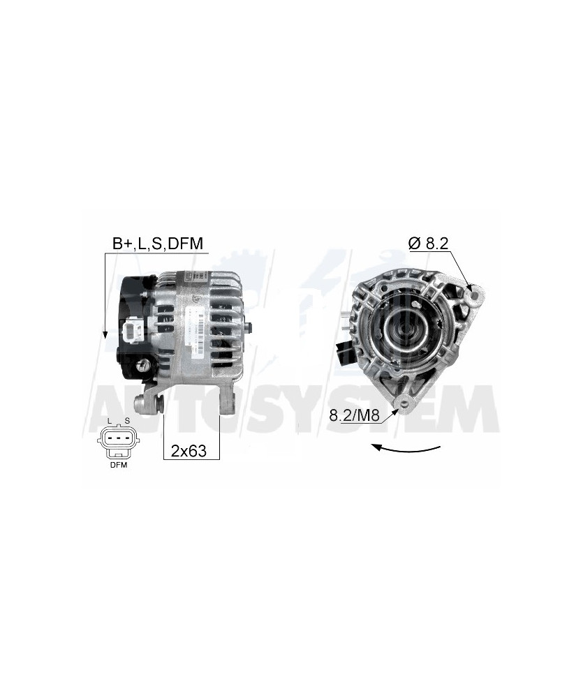 ALTERNATORE  FOCUS 90A 12V.           FOCUS KW66-CV.90 1.8 TD.