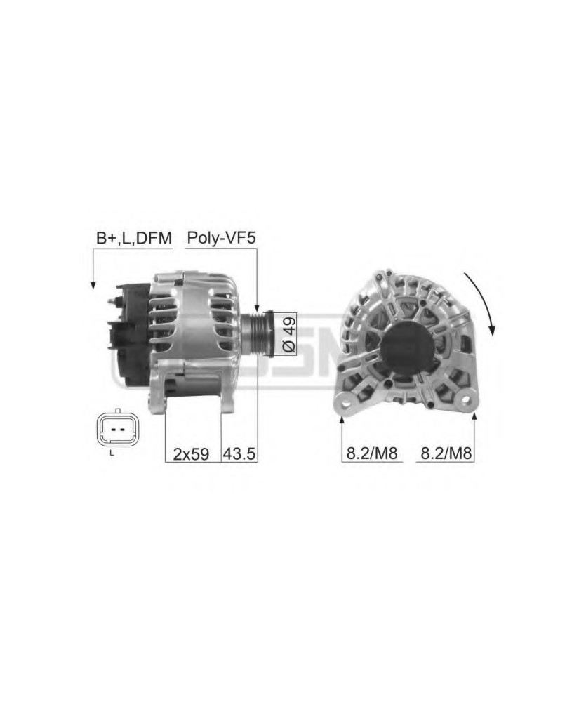 ALT VALEO SG12B071 12V 125Amp PFR6       ALTERNATORE  12V - 125 A6 GOLE