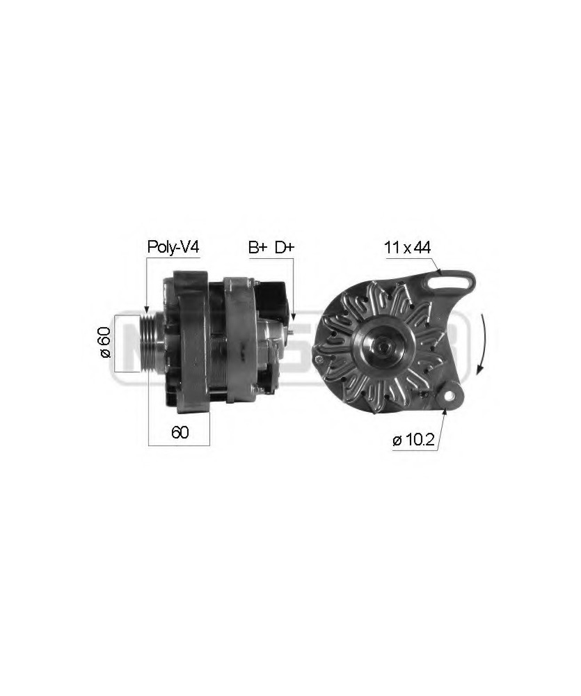 ALTERNATORE 12V 65A -  - FIRE POLY E