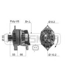 ALTERNATORE - 12V 75A RENAULT - CLIO IICRENAULT - CLIO II 1.9DS  97  03 - MEGANC