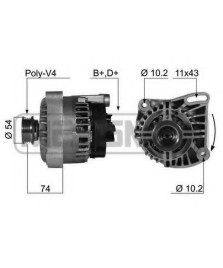 ALTERNATORE -  MITO  500  500L  BRAVO  DOBLO  GRANDE PUNTO