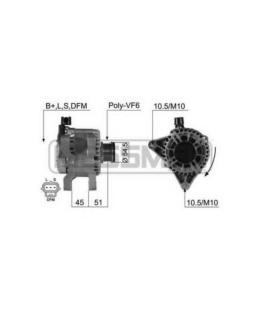 ALT.12V-80A  FIESTA/FUSION  2   (C/PULEGGIA FRIZIONATA)