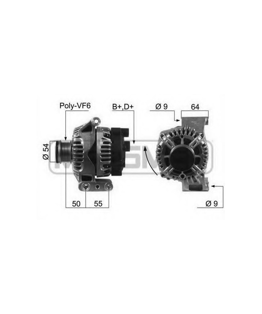 ALTERNATORE.14V/90A/ MUSA Y/   ASTRA-MERIVA-AGILA/ QUBO-PUNTO-PAND