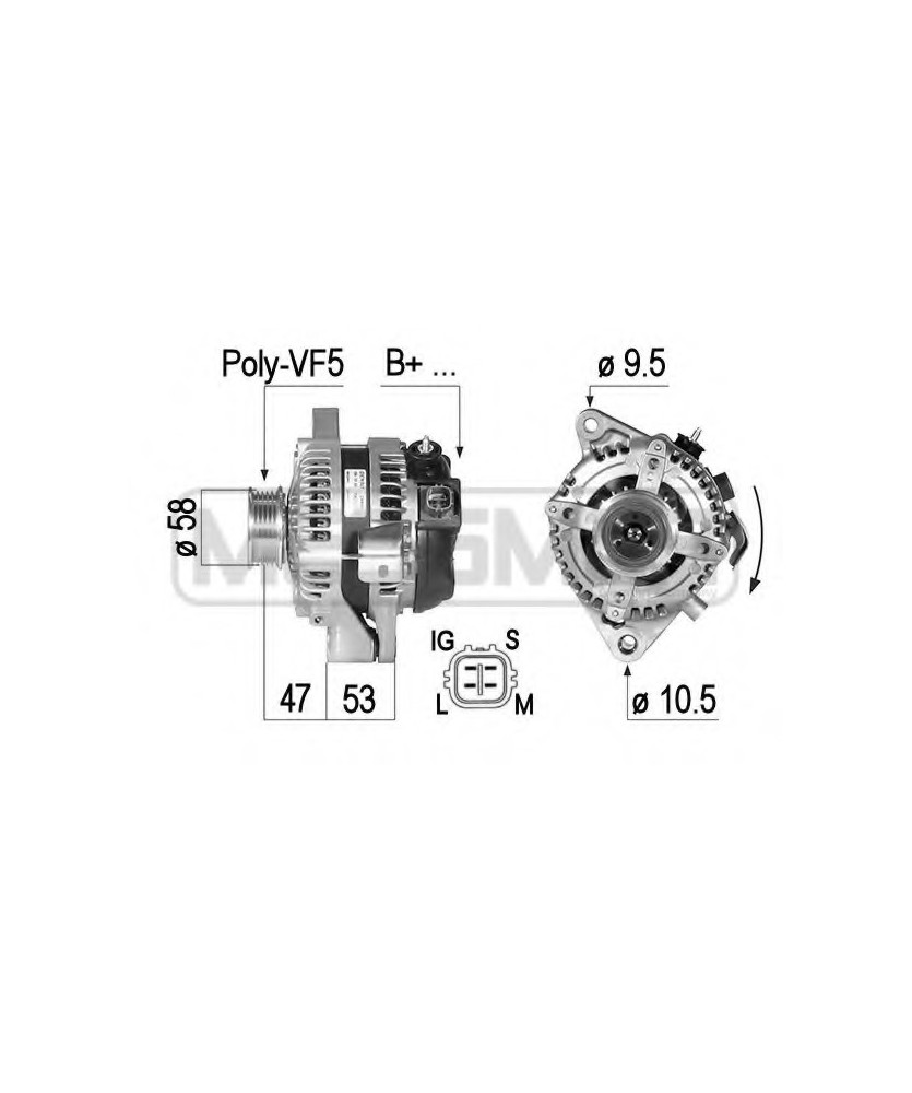 ALTERNATORE 1042103050 12V 130Amp PFR5    AVENSIS VERSO RAV 4 III