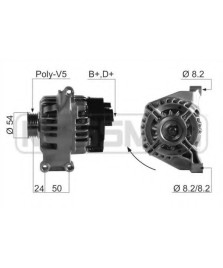 ALTERNATORE IDEA 1.2 70AH  GRANDE PUNTO CON ARIA CONDIZIONATA