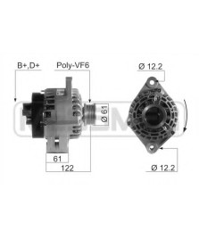 ALTERNATORE AR 147 1.9 JTD 16V / FI BRAV  12V - 120A