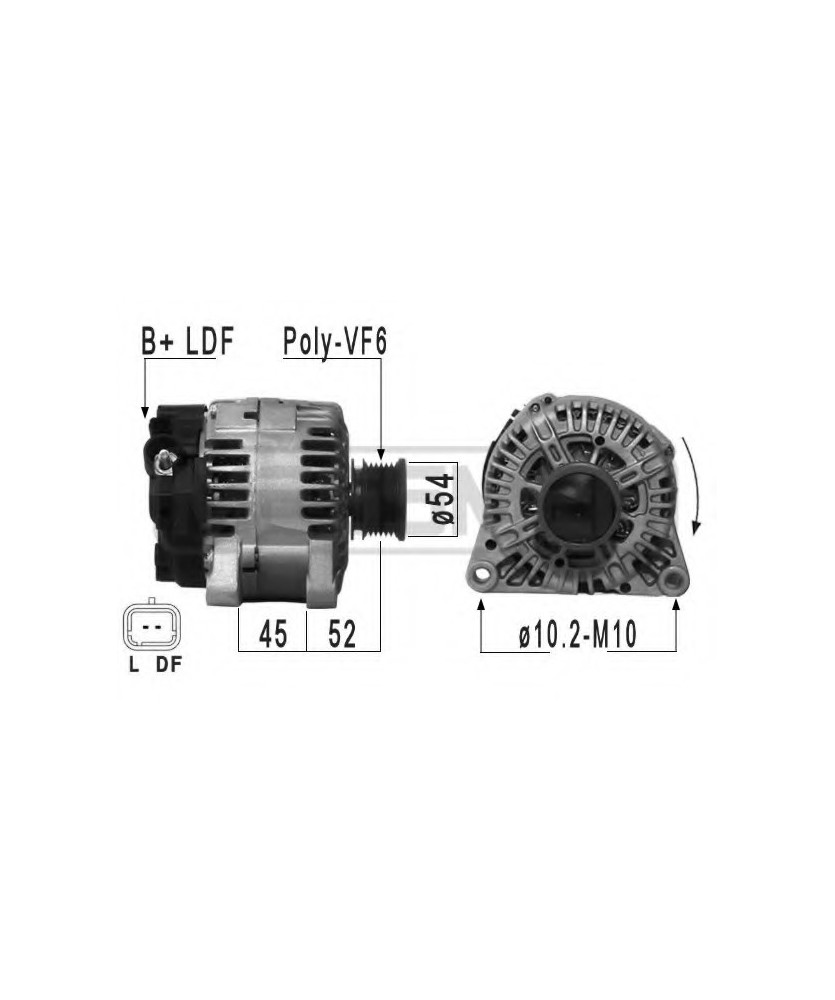 ALTERNATORE TG15C053 12V 150Amp PFR6      C2/C3/C4 -  SCUDO